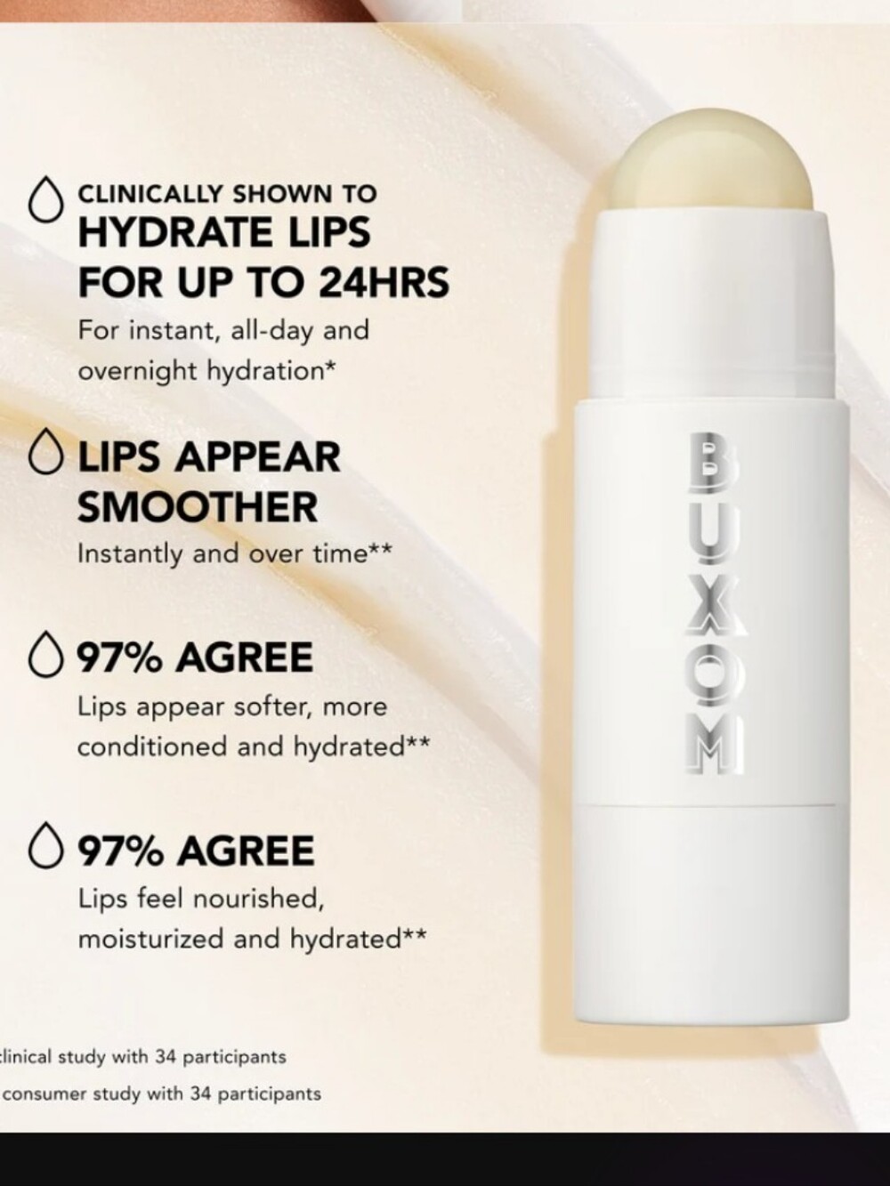 BUXOM Power-Full Plump + Repair Lip Butter - White Packaging